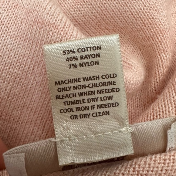 LOFT Light Pink Long Sleeve Knit Sweater size M - Picture 7 of 8